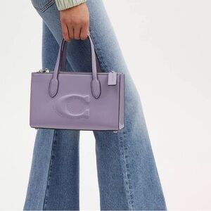 Coach Nina Small Tote Lilac Purple Leather-New